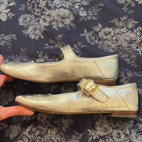 Sam Edelman Silver Mary Jane Flats 5.5 - Picture 5 of 7